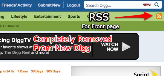 New Digg RSS Feeds