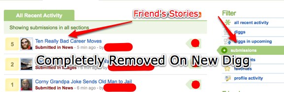 New Digg Friends Submissions