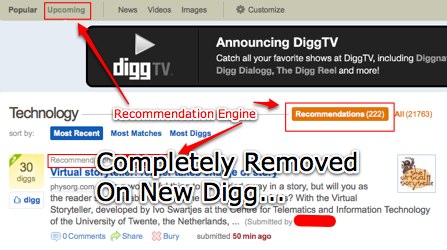 New Digg Recommendation Engine